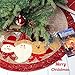 Jusdreen 43 inches/110cm Christmas Tree Skirts with Applique Santa Wapiti Snowman Pattern for Christmas Holiday Ornaments