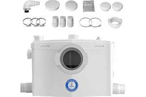 FLODREAM 850W Macerator Pump for Basement Toilet System, Macerating Toilet Pump with 4 Water Inlets for Marine Toilet Bathroom Disposal Laundry, Automatic Start and Stop, Shrap Blade Sewage Pump