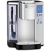 Cuisinart Coffee Maker, Single Serve 72-Ounce Reservoir Pod Coffee Machine, Programmable Brewing &amp; Hot Water Dispenser, 5 Cup-Size Settings, Stainless Steel, SS-10P1, Silver