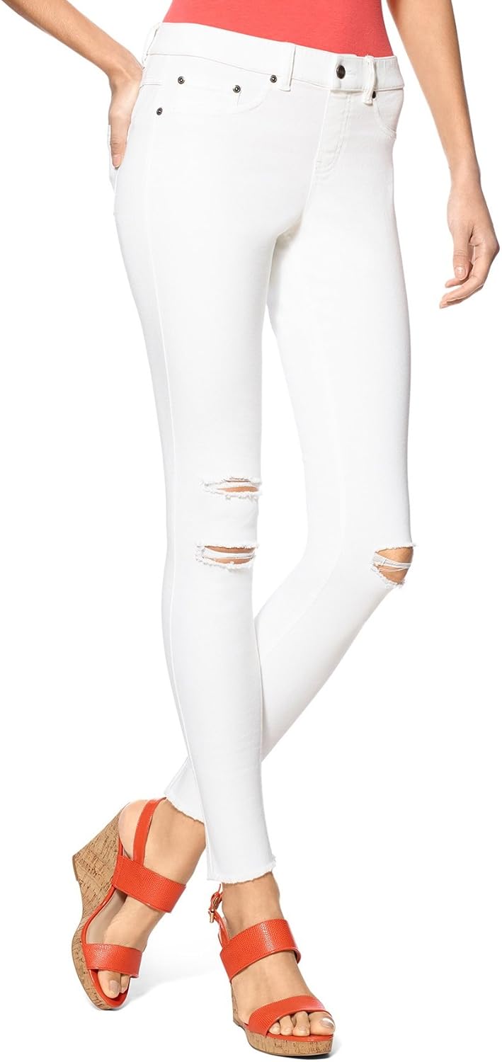 HUE Women's Ripped Knee Denim Leggings at  Women’s Clothing store