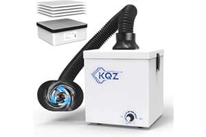 KQZ-W1 Solder Fume Extractor, 168m³/h Strong Suction Smoke Extractor, 5*Thick Pre-Filter+H13 HEPA Soldering Fume Extractor, 99.99% Purification Smoke Absorber for Welding Soldering 3D Printing White