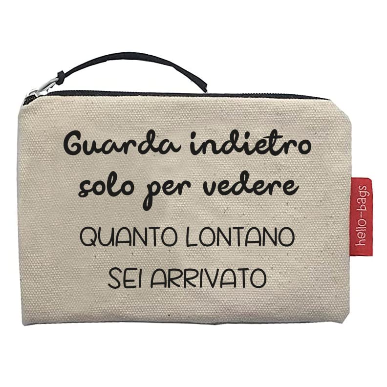Hello-Bags. Wallet/Wallet/Card Holder. Outer: 100% Cotton with Zip and Inner Lining. Includes Kraft Gift Envelope. Model: Storage. Colour: Ecru/Black. 14 x 10 cm., Ecru, Contemporary