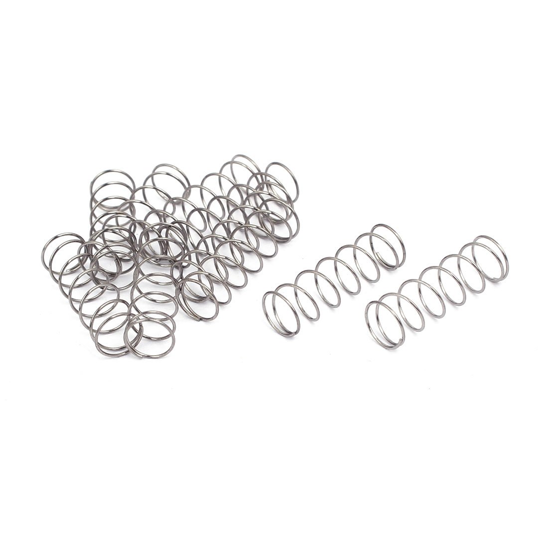 sourcingmap 0.5mmx8mmx25mm 304 Stainless Steel Compression Springs Silver Tone 10pcs