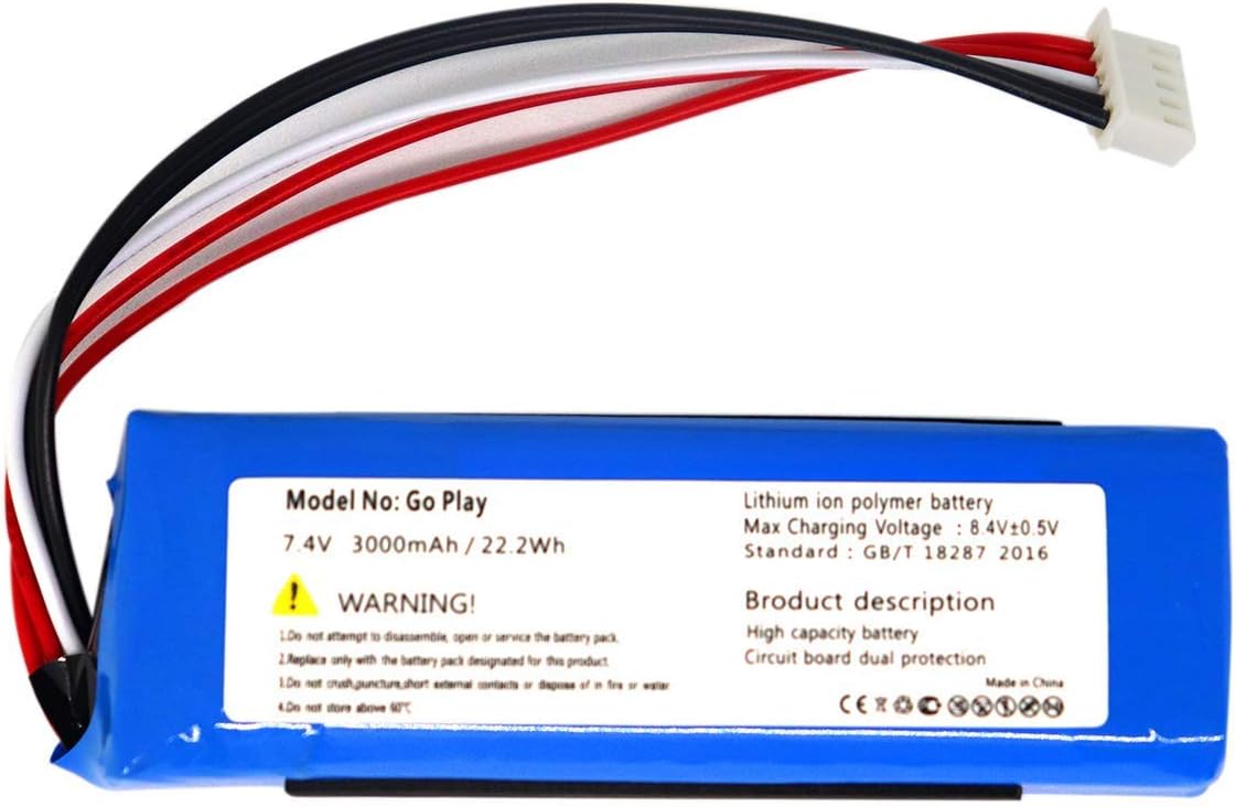 Go Play Bluetooth Speaker Battery Replacement for Harman Kardon CP-HK06 GSP1029102 01 Go Play Mini Portable Bluetooth Speaker (7.4V 3000MAH 22.2Wh)