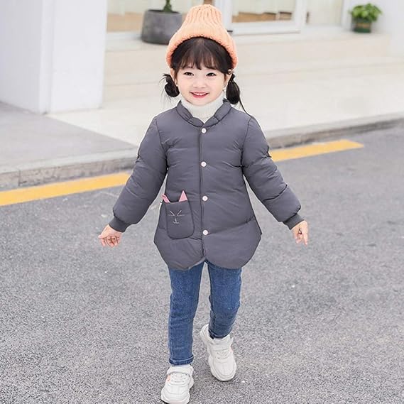 Amazon 冬用 中綿入りジャケット 子供服 かわいい 女の子 アウター コットン 軽量 防風防寒 保温 あったか カジュアル キッズ ガールズ おしゃれ シンプル スイート キュート 3 8歳 選べる 100cm 130cm コート ジャケット 通販