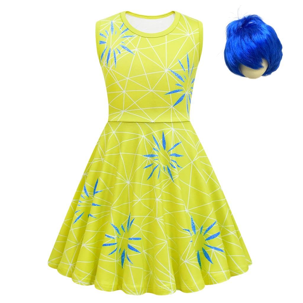 Lito Angels Joy Fancy Dress Up Costume Clothes Summer Outfit with Hair Wig for World Book Day Kids Girls Size 2-3 Years โ image 1