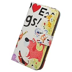 Bcov Galaxy S21 5G Case, Colorful Cute Dogs Leather