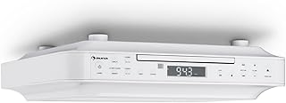 auna KRCD-100 BT Unterbau-Radio Küchenradio (CD-Player, Wecker, Timer, UKW-Radio, Bluetooth, MP3, LCD-Display, 29 x 8 x 26,5 cm (BxHxT), ca. 1,2 kg, Leistung 2 x 12 Watt RMS) weiß