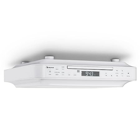 auna KRCD-100 BT Unterbau-Radio Küchenradio (CD-Player, Wecker, Timer, UKW-Radio, Bluetooth, MP3, LCD-Display, 29 x 8 x 26,5 