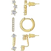 Gold Earring Sets for Women Dainty Gold Stud Huggie Hoop Earrings for Multiple Piercing Hypoallergenic Small Hoop Dangle Earrings Cartilage Earring Set