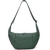 VONAL Nylon Crescent Crossbody Bag, Sloughy Shoulder Hobo Bag for Women, Lightweight Moon Bag Dumpling Sling Bag Purse