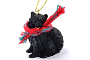 CONVERSATION CONCEPTS Pomeranian Tiny Miniature One Christmas Ornament Black - Delightful!