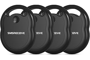 SMSRECEIVE Air Tracker Tags-4 Pack [Apple MFi Certified], Smart Bluetooth Tracker Tag 110 dB Item Finder with Apple Find My (iOS Only) Key Finder and Item Locator Smart Tag for Keys, Luggage, Wallet