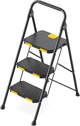 KINGRACK 3 Step Ladder Folding Anti Slip Pedals Handrails Lightweight view 8