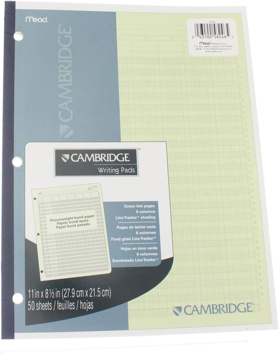Mead 58246 Analysis 6 Column Pad,
