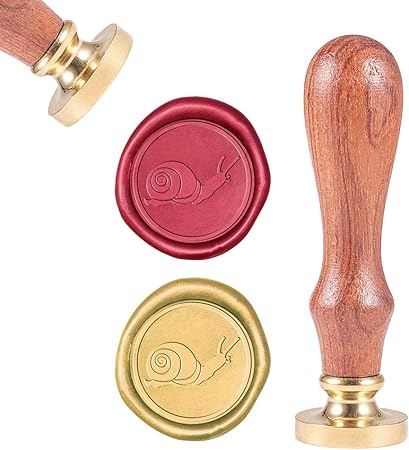 Amazon Craspire シーリングスタンプ カタツムリー ワックスシールスタンプ シーリングワックス 取り外し可能な 25mm ブラスヘッド ウッドハンドル 蝋封 復古風 洋式 結婚式 告白 招待状 誕生日の封筒の装飾 Diy用 手芸用品 シーリングワックス 文房具 オフィス用品