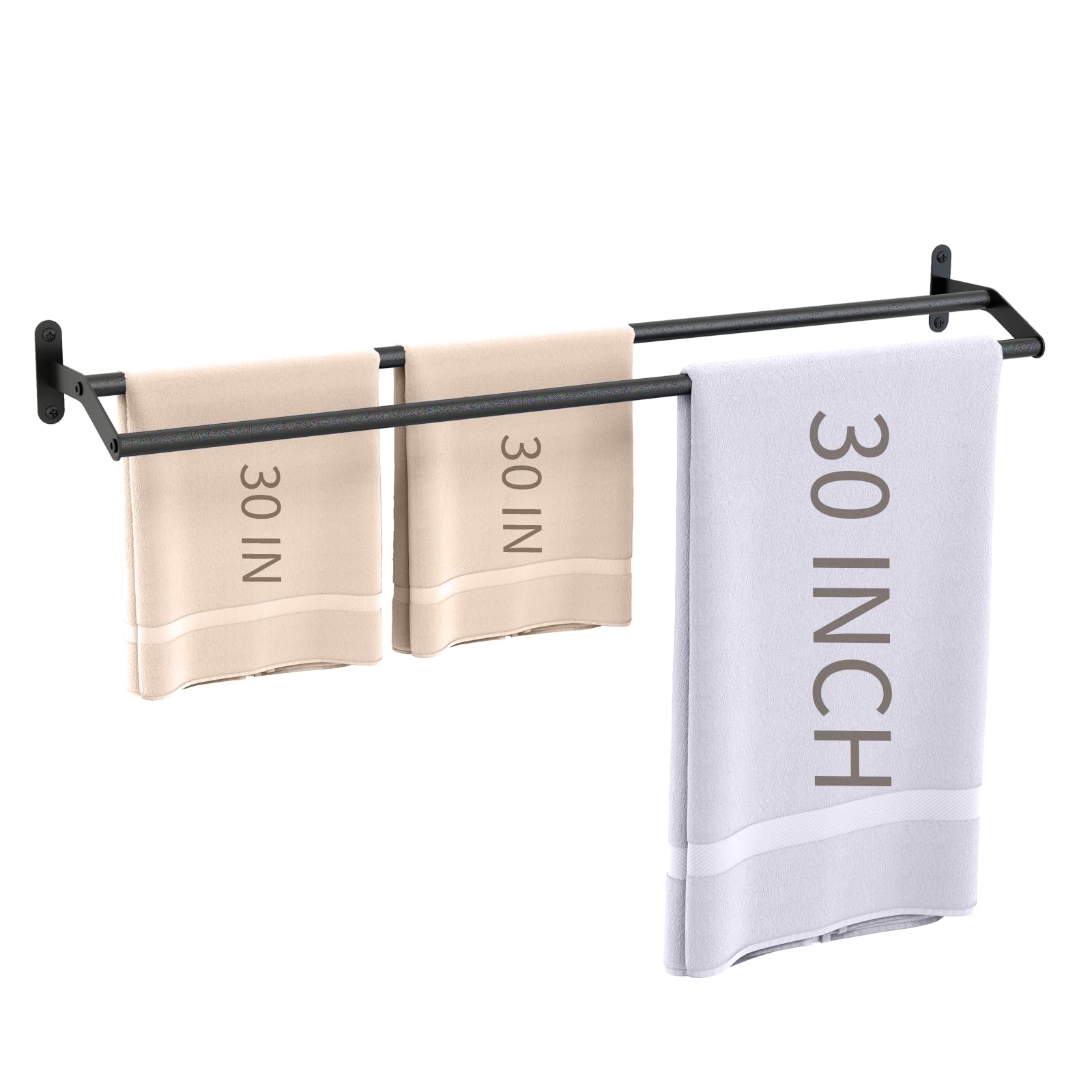 Photo 1 of Double Towel Bar for Bathroom Wall 30 Inch Matte Black, Double Towel Racks for Bathroom Wall Mounted, Stainless Steel Bathroom Towel Holder Towel Hanger (Double Bar-Black, 30 in)