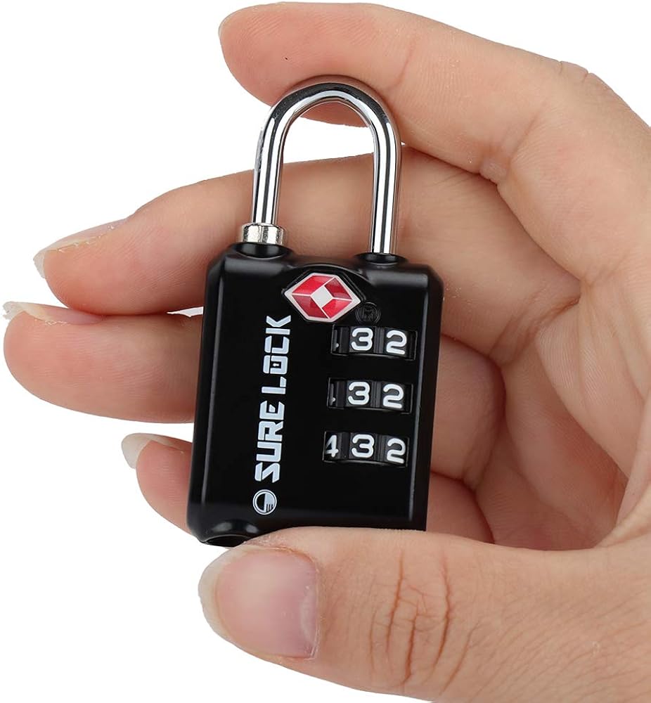  | SURE LOCK TSA Approved 3 Digit Luggage Locks with Zinc Alloy Body and Hardened Steel Shackle to Lock Travel Suitcase (Black 2 Pack) | Luggage Locks
