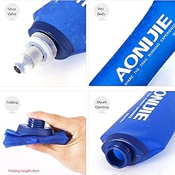 AONIJIE 2 Pack Soft Water Bottle, TPU Collapsible