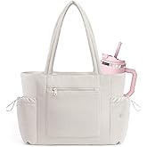 FFEDAYUN Corduroy Tote Bag for Women Large Capacity Tote Bags with Stanley Cup Holder Shoulder Handbag with Inner Pockets