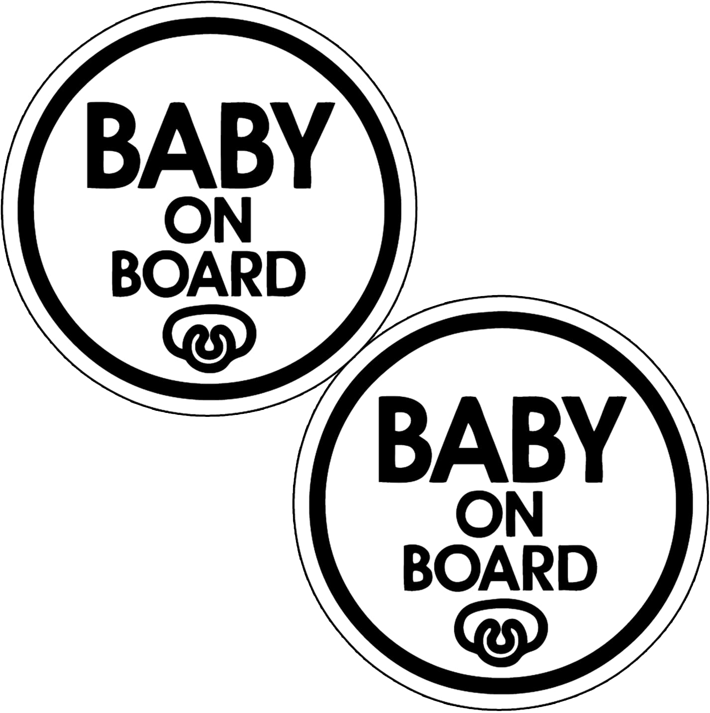 TOTOMO Baby on Board Sticker - (Set of 2) Safety Caution Decal Sign Stickers for Cars Windows Bumpers - Baby Pacifier ALI-029