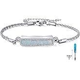 ONEFINITY Urn Bracelet for Ashes 925 Sterling Silver Abalone Shell Hummingbird/Dragonfly/Butterfly/Sunflower Cremation Jewelry for Ashes Keepsake Pendant Locket Bracelet for Women Mom