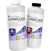 Table Top Epoxy Resin Superclear 64 oz | 2 Quart Kit, Anti-Yellow Highest UV Impact Resistance, Food Grade Safe, Ultra Crystal Clear Gloss, Bubble Free, Bar & Surface Coat, Tumblers, Wood, DIY