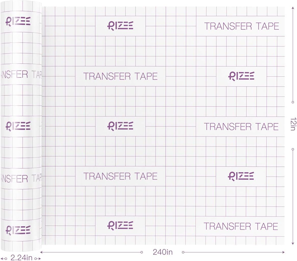 Transfer Tape Roll for Vinyl 12×240 Inch Standard Grid Perfect for Silhouette Cameo, Cricut Cutter by RIZEE: Kitchen & Dining