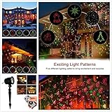 Christmas Projector Lights Green & Red Laser Lights Laser Show Star Light Shower RF Wireless Remote 6 Patterns IP44 Waterproof for Xmas Garden Decorations