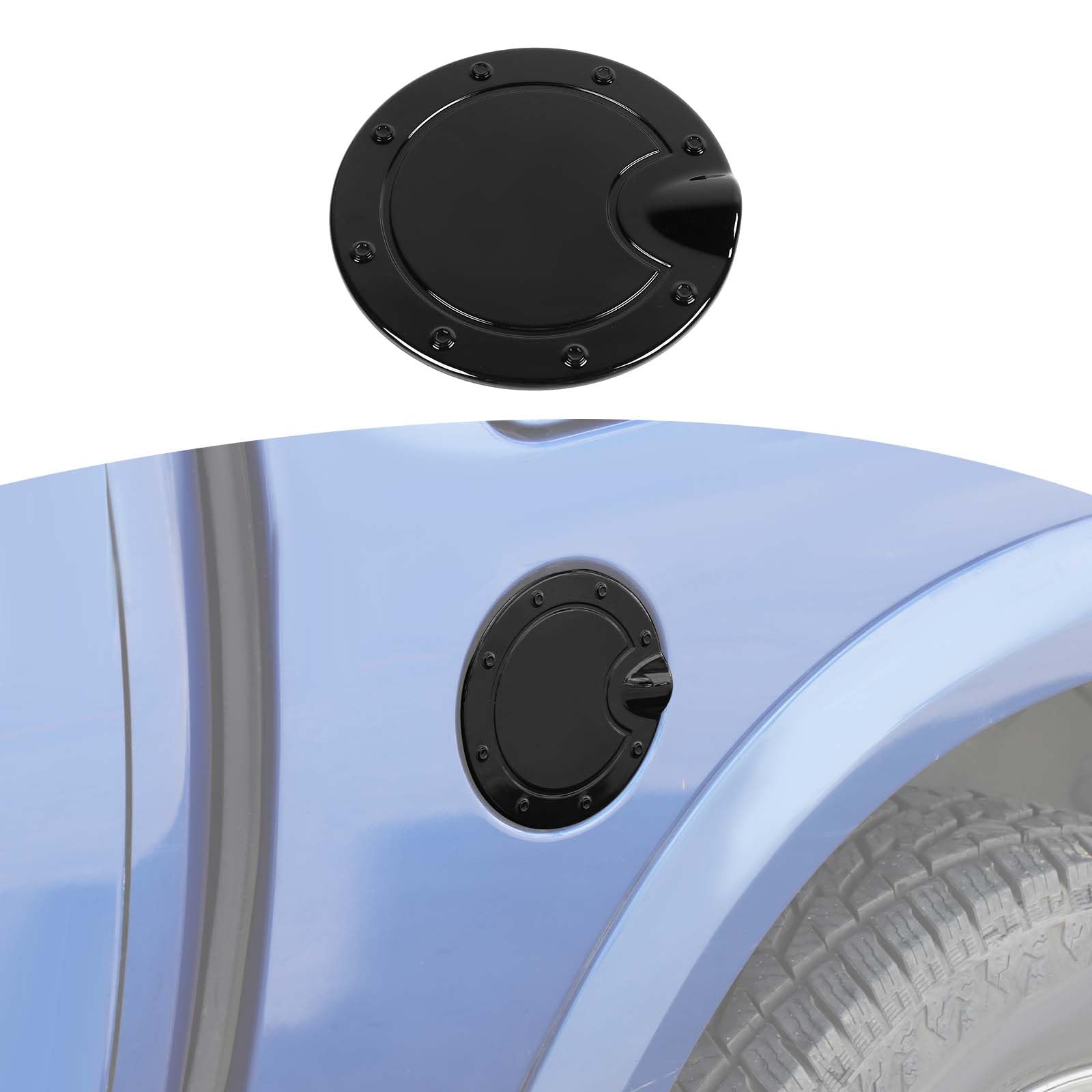 Photo 1 of RT-TCZ for RAM Gas Tank Door Cover Trim, Gas Cap Cover Trim for Dodge RAM 2010-2017 Black Exterior Accessories
