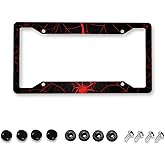 Spider Web License Plate Frame - 2 PCS Goth Gothic Web Aluminum Metal License Plate Frames Holder Covers, Rust-Proof Waterproof Car Decorative Tag Frames For Standard Us 12x6 Inch, Frames - Canada - View #5