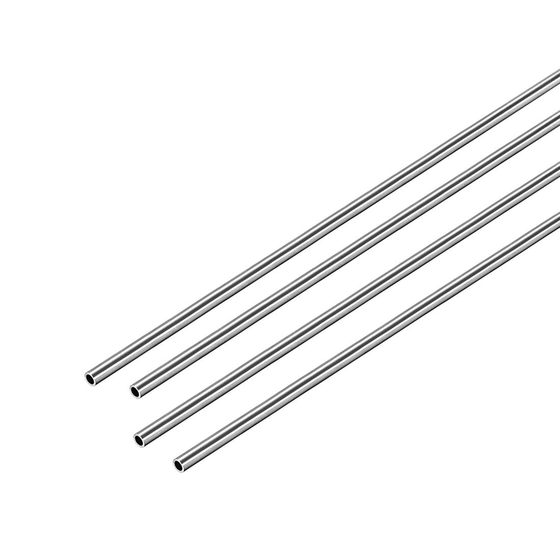 sourcing map 304 Stainless Steel Round Tubing 3mm OD 0.4mm Wall Thickness 250mm Length Seamless Straight Pipe Tube 4 Pcs