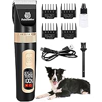 Petsaunter Dog Clippers for Grooming, 4-Speed & LCD, Low Noise Electric Trimmer for Grooming, TypeC Rechargeable Dog Hair Cli