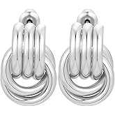 ChomelKevin Trendy 14K Gold Plated Knot Earrings are Thick and Charming Pendant Earrings for Women They are Lightweight Hypoallergenic Fashion Accessories Jewelry Gifts for Women