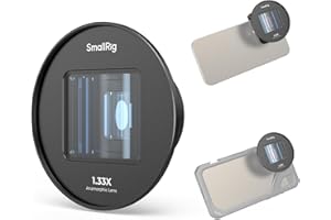 SMALLRIG 1.33X Anamorphic Lens for Mobile Phone, 2.4:1 Wide Screen Deformation Filmmaking Lens with T-Mount, Phone Cinematic Lens for iPhone 15/14 / 13/12, for Samsung S21 / S22 Series - 4590