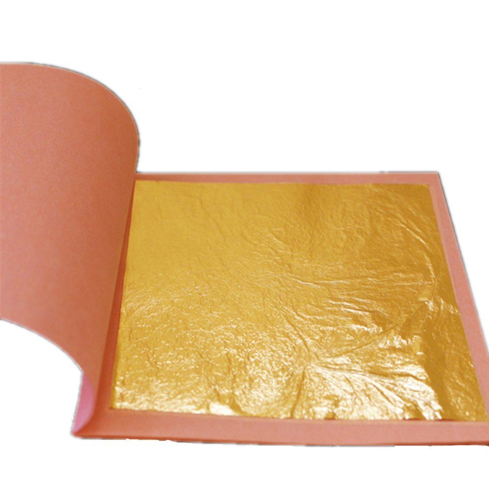 14x14cm Onner 100 Sheets Gold Leaf Imitation Gold Foil Sheet for Arts Gilding Crafting Decoration Golden