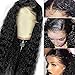 Glueless Deep Wave Lace Front Wigs Human Hair 16 inch Pre Plucked Natural Hairline with Baby Hair for Women 130% Density Unprocessed Brazilian Virgin Remy Human Hair Wigs Deep Curly Lace Front Wig