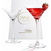 Vortex Martini Glasses Set of 2 – Premium Crystal Cocktail Glasses with Vortex Spiral Design, 8 oz Elegant Barware, Gift-Boxed for Mixologists & Cocktail Enthusiasts