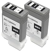 PFI-120 MBK Pigment Compatible with Canon PFI-120 Ink Cartridge Replacement for Canon imagePROGRAF IPF TM-200 TM-205 TM-300 TM-305 Printer 130ML (2 Pack Matte Black)