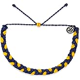 Pura Vida Bracelet Braided Stackable Bracelet for Women, One Size, Navy & Yellow