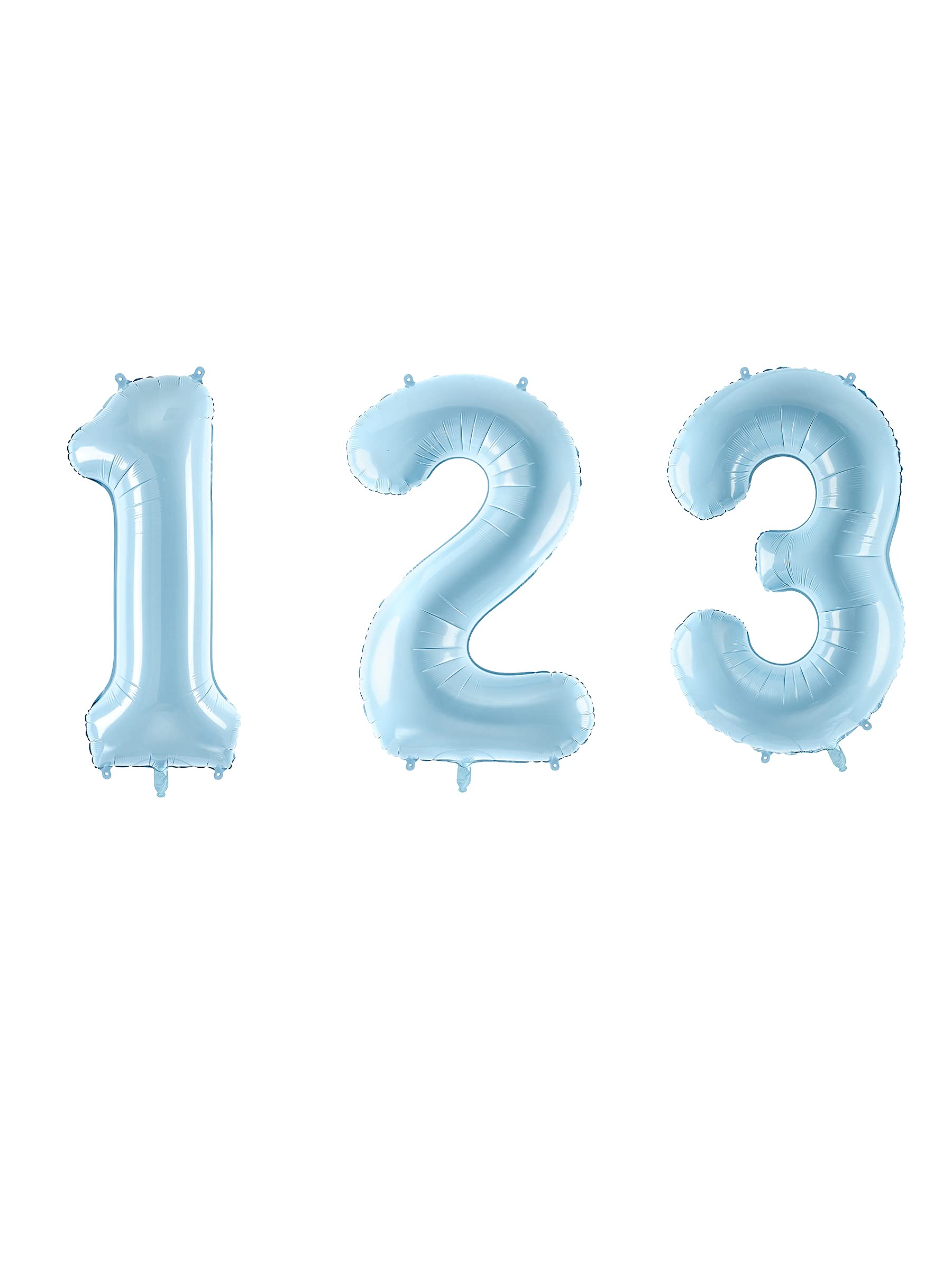 Premium Giant XXL Foil Balloon Number"6" - Pastel Blue, 86 cm (34")