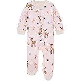 Burt's Bees Baby Girls' Organic Cotton Sleep and Play Footed Pajamas
