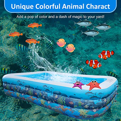 10ft Full-Sized Inflatable Swimming Pool, Upgraded 0.4mm Thicker Rectangular Family Lounge Pools, Outdoor Backyard Water… - Image 3