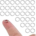 30pcs Split Rings, 8mm Stainless Steel Small Key Chain Mini Keychain Rings Split Open Jump Rings for Jewelry Making Metal Keyring Connectors Key Ring Attachment for Car Keys Craft Making