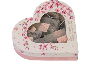 New English Teas Heart Shaped Tea Box Gift with 10 Premium English Breakfast Teabags