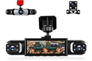 4 Channel 360° Dash Cam Front and Rear Inside Left Right,3.16 Inch 1080P Dash Camera for Cars Car Camera with IR Night Vision