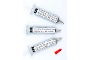 TechDiamondTools Kit of 3 Diamond Polishing Compound Polishing Paste USA Made 14000 100000 200000 Grit for Marble Glass Metal Rock Jewelry Resin Silver Gemstone 25% of Diamond Powder