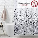 ANSIO Shower Curtain Mosaic Black 180 x 180 cm Water Repellent view 2