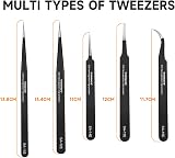 TOWOT Precision Tweezers Anti-Static Stainless Steel Fine Tip Straight Long view 7