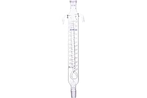 DONLAB GCR-0304 Glass 300mm Length Dimroth's Reflux Condenser,Coil Reflux Condenser with 24/40 Ground Glass Joints